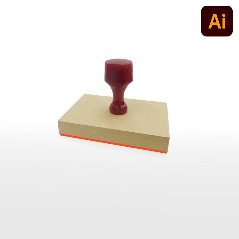 オーダーメイド印 木台ゴム印 赤ゴム 黒ゴム（印面サイズ：65×100mm）データ入稿タイプ イラストレーター