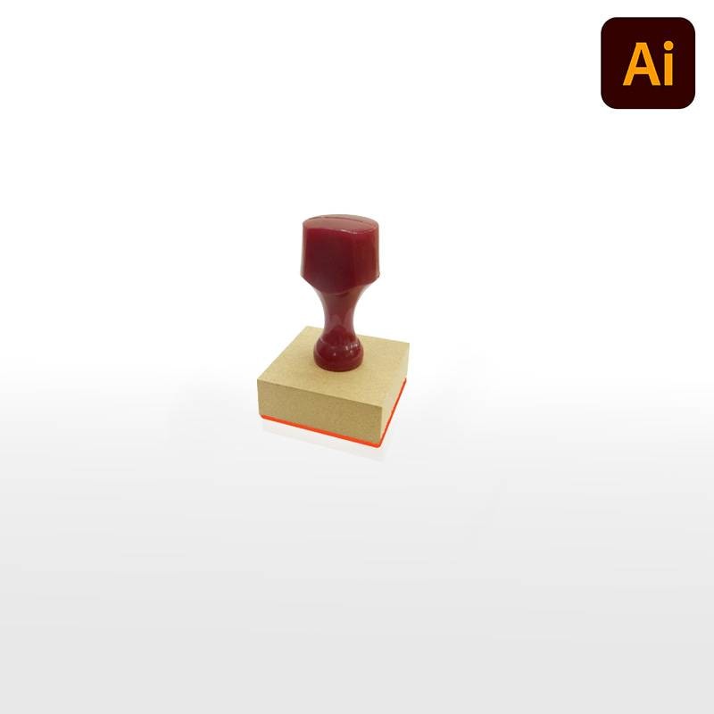 オーダーメイド印 木台ゴム印 赤ゴム 黒ゴム（印面サイズ：45×45mm）データ入稿タイプ イラストレーター