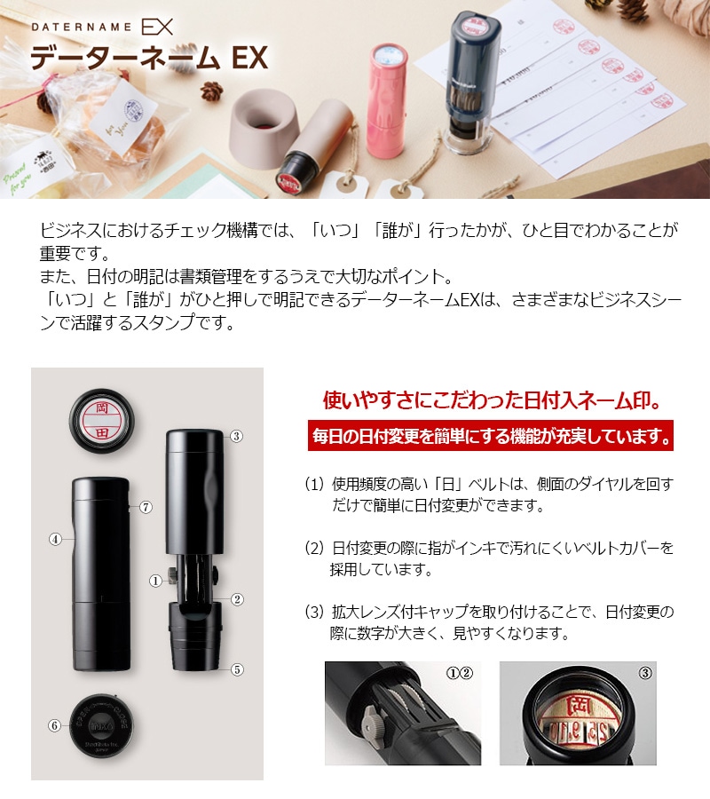 【シヤチハタ】調剤用印 データーネームEX15号 スタンド式 日付印(印面直径15.5mm)  医療・病院・看護師・ナース・薬剤師・処方箋薬局専用 調剤用スタンプ データネーム