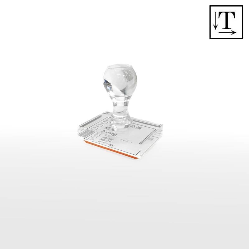オーダーメイド印 アクリル台ゴム印 長方形型 赤ゴム 黒ゴム トップスター台（印面サイズ：30×45mm）テキスト入稿タイプ