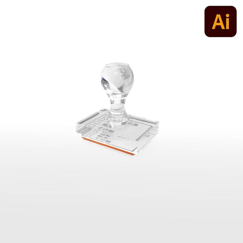 オーダーメイド印 アクリル台ゴム印 長方形型 赤ゴム 黒ゴム トップスター台（印面サイズ：30×45mm）データ入稿タイプ