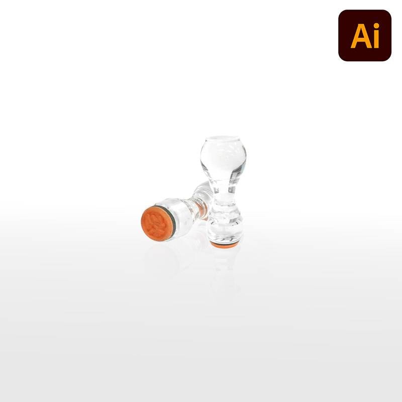 オーダーメイド印 アクリル台ゴム印 丸型 赤ゴム 黒ゴム トップスター台（印面サイズ：15mm丸）データ入稿タイプ