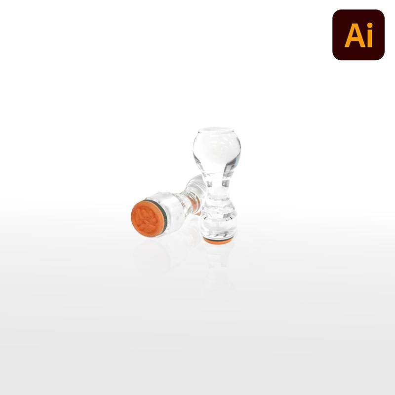 オーダーメイド印 アクリル台ゴム印 丸型 赤ゴム 黒ゴム トップスター台（印面サイズ：20mm丸）データ入稿タイプ