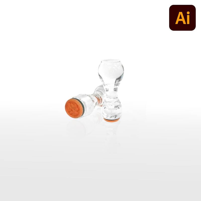 オーダーメイド印 アクリル台ゴム印 丸型 赤ゴム 黒ゴム トップスター台（印面サイズ：25mm丸）データ入稿タイプ