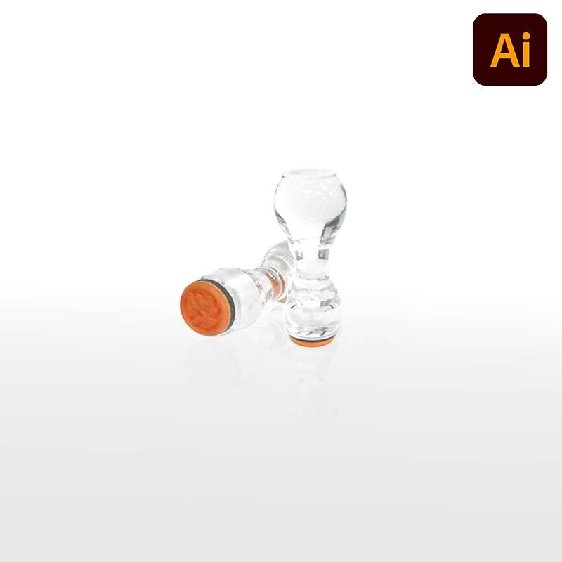 オーダーメイド印 アクリル台ゴム印 丸型 赤ゴム 黒ゴム トップスター台（印面サイズ：35mm丸）データ入稿タイプ