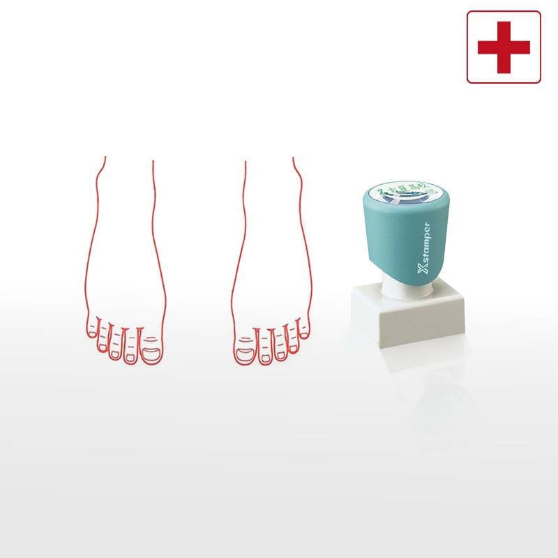【シヤチハタ】医療用人体図（足の甲） Xスタンパー 角型印 2030号 ( 印面サイズ:20×30mm )  医療・病院・看護師・ナース・整体師 はんこ スタンプ