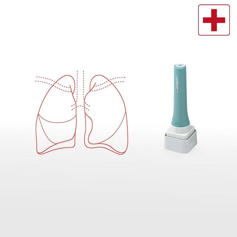 【シヤチハタ】医療用人体図（肺） Xスタンパー 角型印 特角30号 3030号 ( 印面サイズ:30×30mm )医療・病院・看護師・ナース はんこ スタンプ