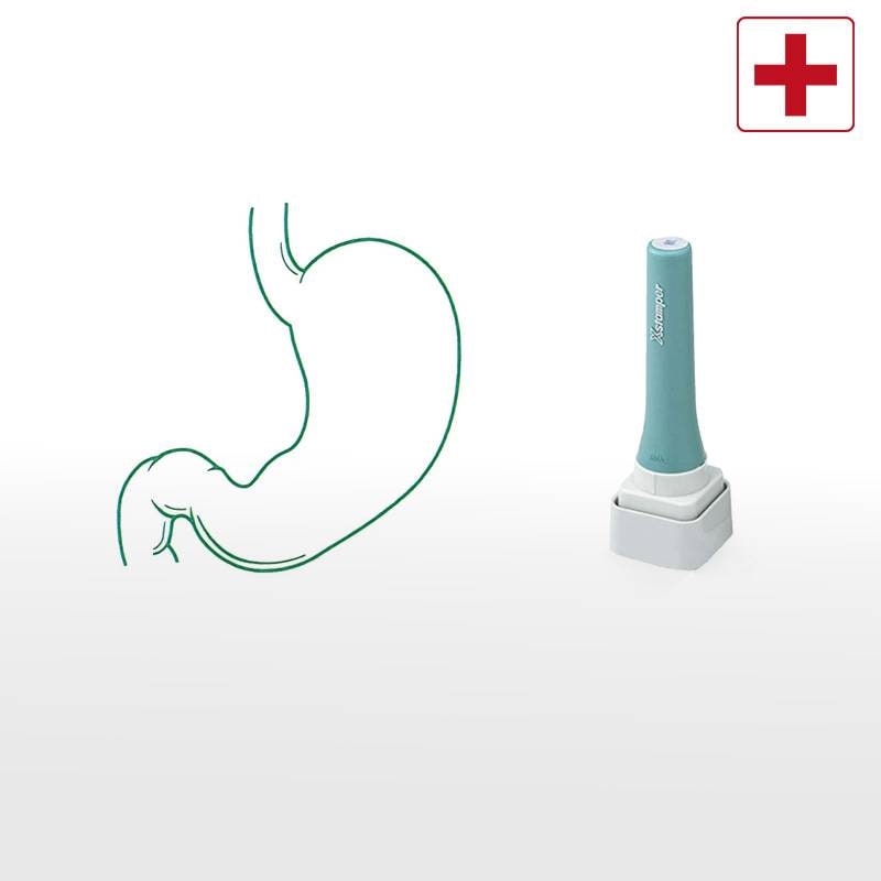 【シヤチハタ】医療用人体図（胃） Xスタンパー 角型印 特角30号 3030号 ( 印面サイズ:30×30mm )医療・病院・看護師・ナース はんこ スタンプ