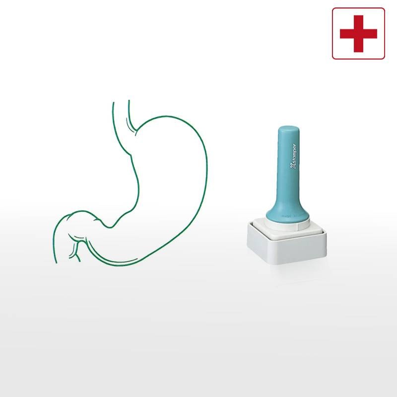 【シヤチハタ】医療用人体図（胃） Xスタンパー 角型印 特角50号 5050号 ( 印面サイズ:50×50mm )医療・病院・看護師・ナース はんこ スタンプ