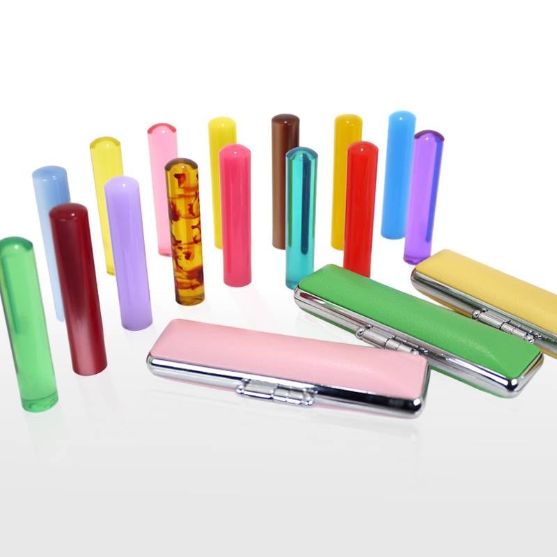 認印　オシャレ カラー印鑑・はんこ　35色　印鑑ケース付き　（認め印・銀行印）印面サイズ12.0ミリ