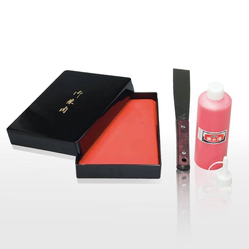 【SANBY】サンビー 寺院用朱肉セット スポンジ朱肉セット 大 (朱の油・ヘラ付き) 奉納印 御朱印帳 朱印