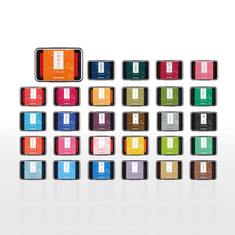 【シヤチハタ】スタンプ台　いろもよう　29色 スタンプパッド　はんこ ゴム印 女子文具