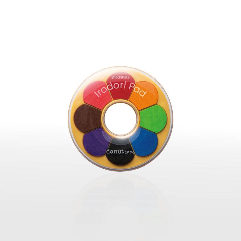 【シヤチハタ】イロドリパッド ドーナツタイプ 8色入　スタンプ台
