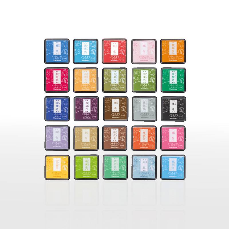 【シヤチハタ】スタンプ台　いろもよう わらべ　29色 スタンプパッド　はんこ ゴム印 女子文具