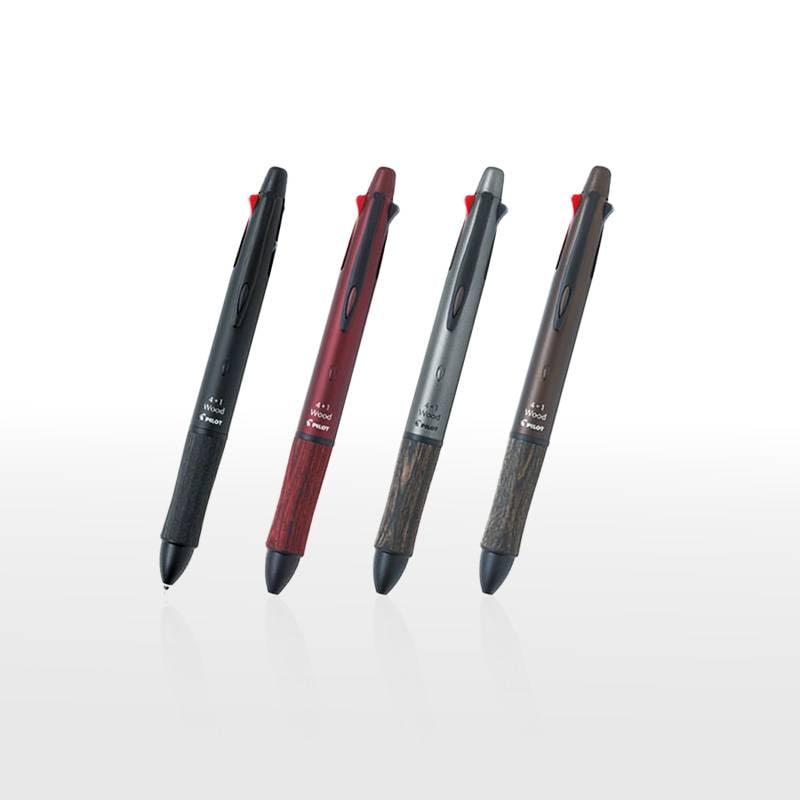 【PILOT】パイロット4+1 ウッド 木軸 細字ボールペン0.7mm＋シャープ0.5mm
