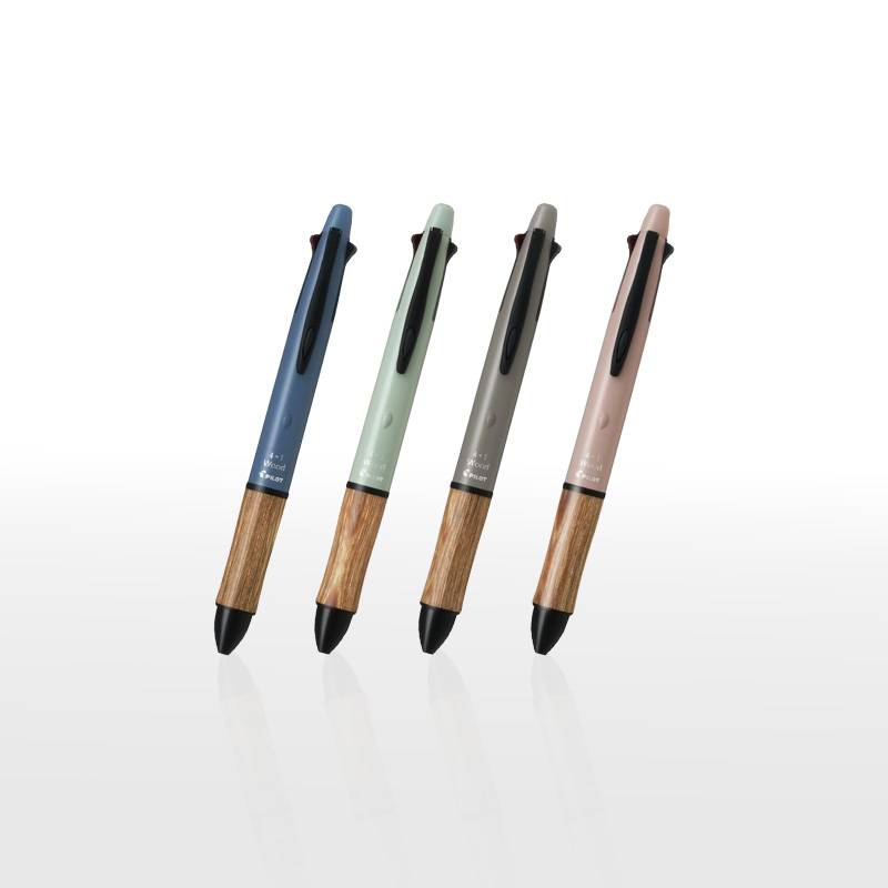 【PILOT】パイロット4+1 ウッド アースカラー 木軸 細字ボールペン0.5mm＋シャープ0.5mm