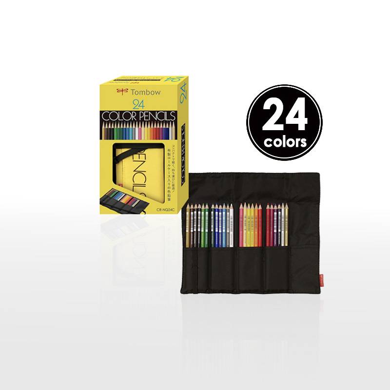 トンボ鉛筆 ロールケース入色鉛筆 NQシリーズ 24色セット CR-NQ24C