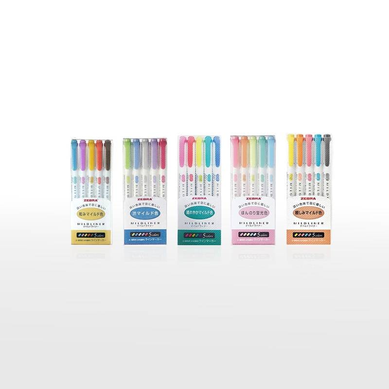 【ZEBRA】 ゼブラ　マイルドライナー カラーペン　ラインマーカー 5色セット　5種類