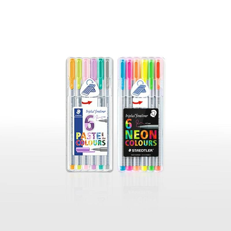 【STAEDTLER】ステッドラー トリプラス ファインライナー・細書き 水性ペン 0.3mm 6色セット カラーペン