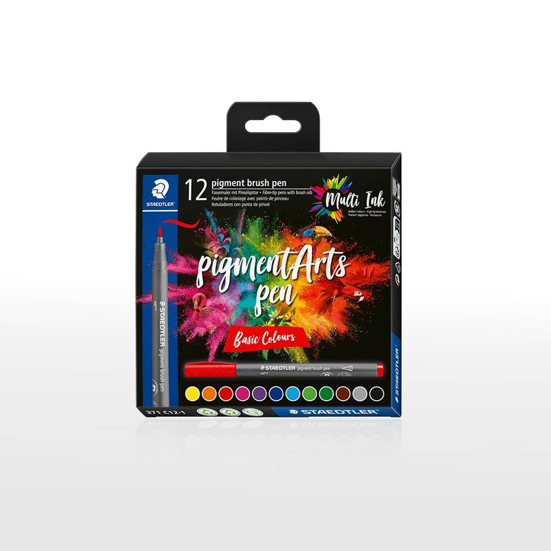 【STAEDTLER】ステッドラー 水性ペン ピグメントブラッシュペン 12色 1セット 371 C12-1 筆ペン カラーペン