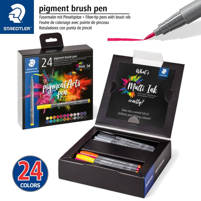 【STAEDTLER】ステッドラー 水性ペン ピグメントブラッシュペン 24色 1セット 371 C24 筆ペン カラーペン