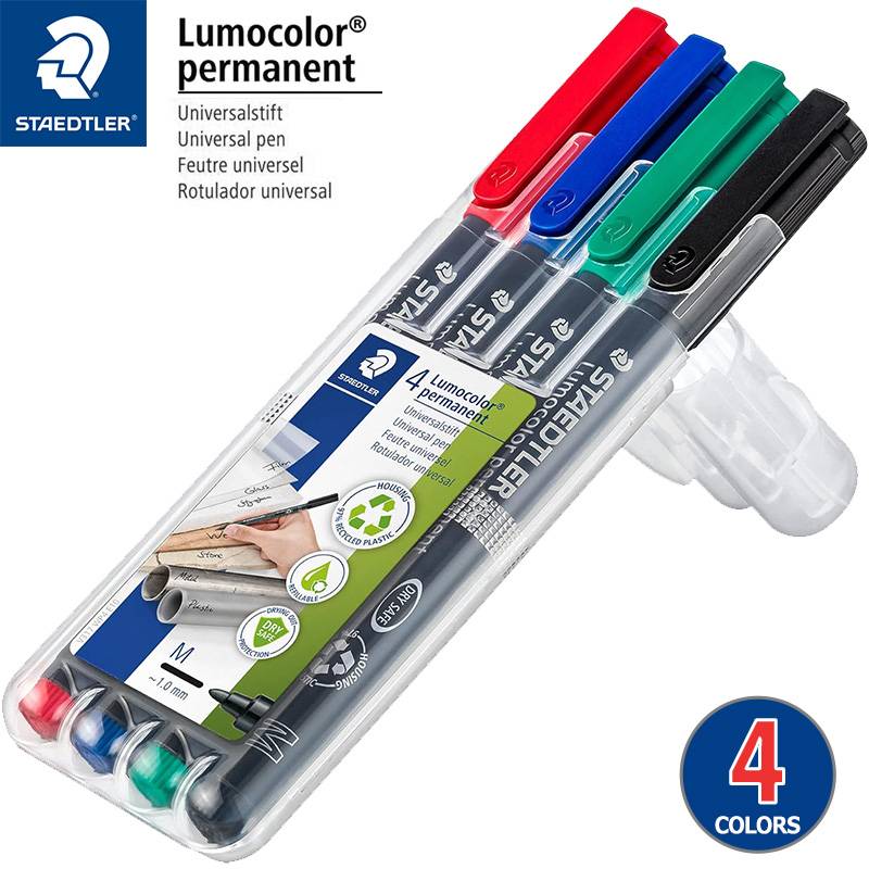 【STAEDTLER】ステッドラー ルモカラーペン 油性ペン 4色セット サインペン マーキングペン