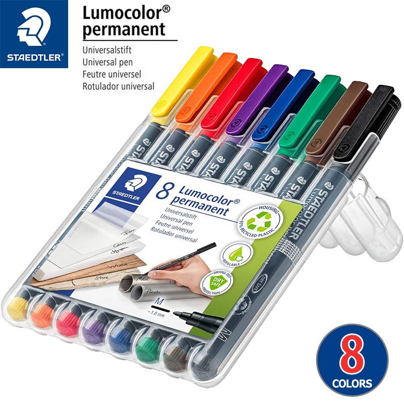 【STAEDTLER】ステッドラー ルモカラーペン 油性ペン 8色セット サインペン マーキングペン