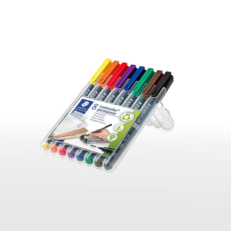 【STAEDTLER】ステッドラー ルモカラーペン 油性ペン 8色セット サインペン マーキングペン