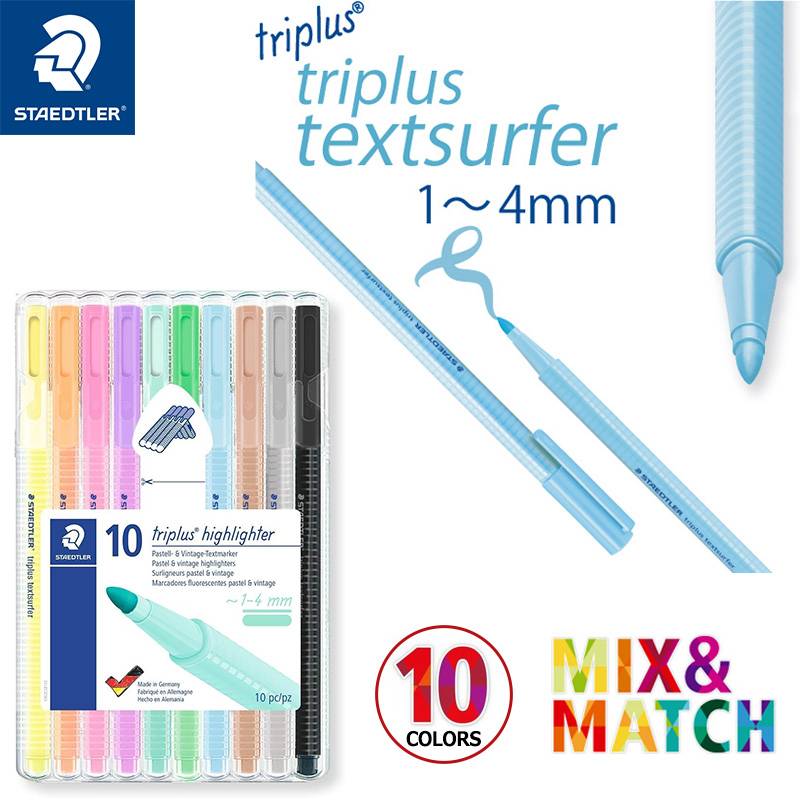 【STAEDTLER】ステッドラー トリプラス ハイライターペン 10色セット 362 CSB10 1～4mm カラーペン