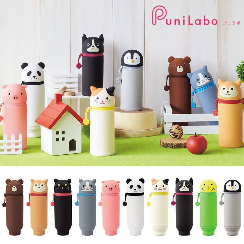 【LIHIT LAB】リヒトラブ SMART FIT PuniLabo シリコン スタンドペンケース A-7712 筆箱 動物