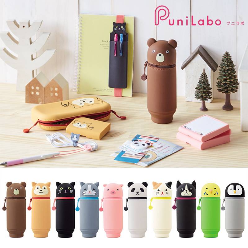 【LIHIT LAB】リヒトラブ SMART FIT PuniLabo シリコン スタンドペンケース （BIGサイズ）A-7714 筆箱 動物