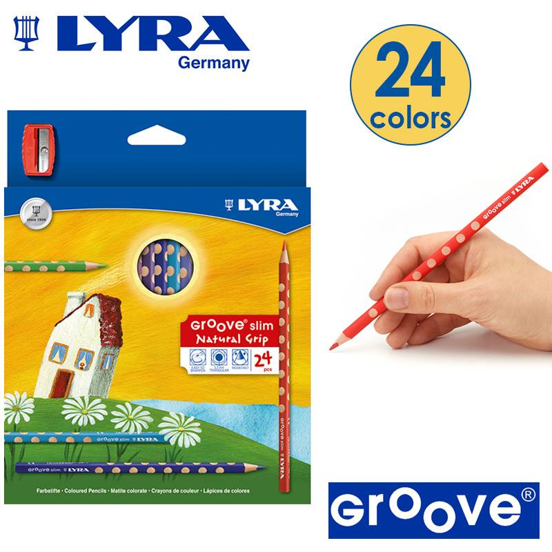 【LYRA】リラ グルーヴ・スリム 色鉛筆 24色セット シャープナー付 L2821240