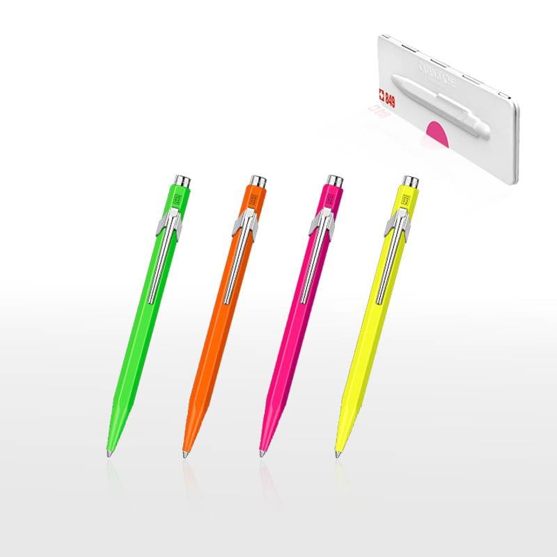 【Caran d'Ache】 カランダッシュ　849 POPLINE ポップライン 蛍光色 ボールペン 0.9mm 4色