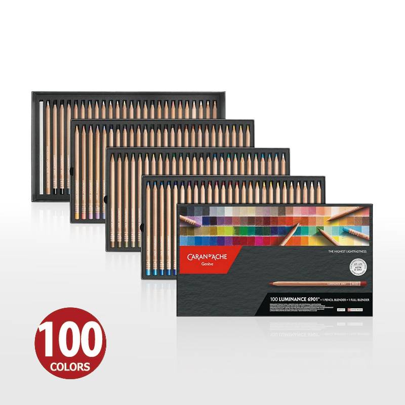 【Caran d'Ache】カランダッシュ ルミナンス 油性色鉛筆 100色セット 紙箱入 6901-800 正規輸入品