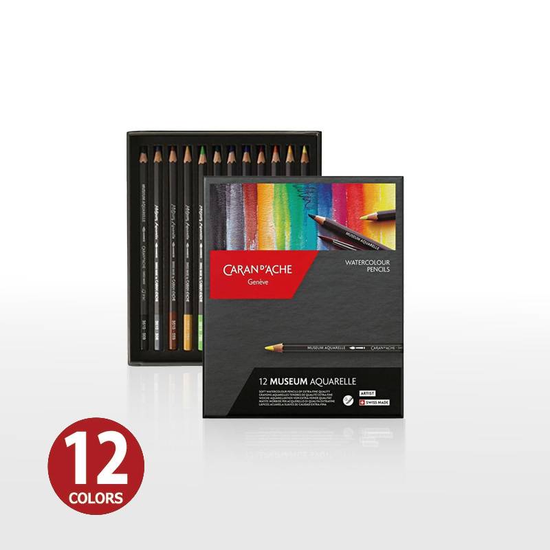 【Caran d'Ache】カランダッシュ ミュージアムアクアレル 水性色鉛筆 12色セット 紙箱入 3510-312 正規輸入品