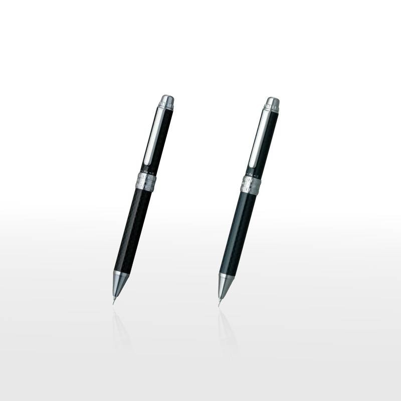 【PLATINUM】プラチナ ダブル 3 アクション　カーボン 0.5mmシャープ+0.7mm赤黒ボールペン MWBC-5000