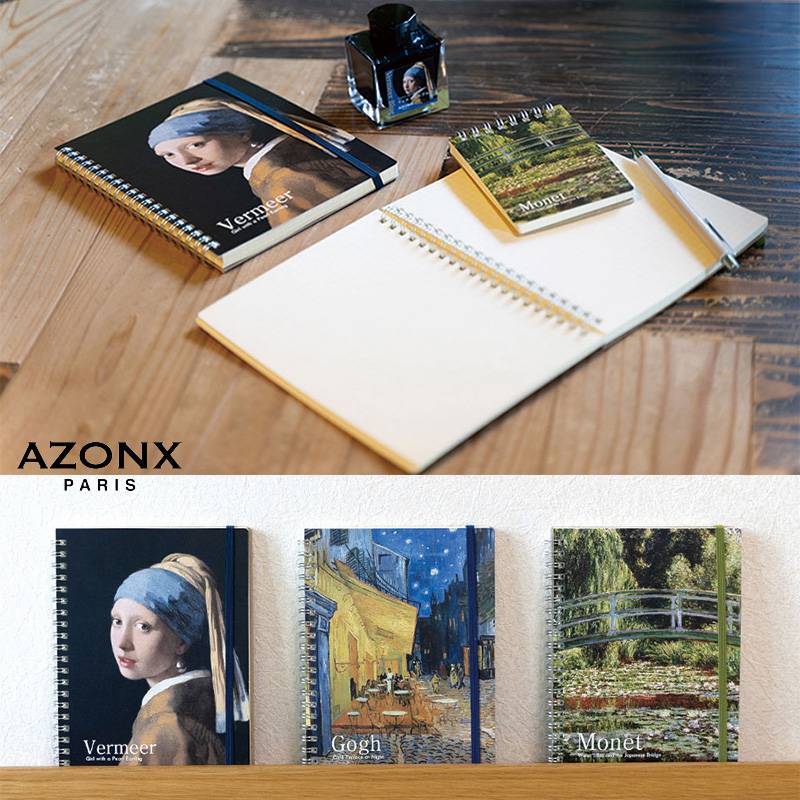 「3冊以上メール便不可」【AZONX】アゾン 絵画 アーティストツインリングノート A6サイズ ゴムバンド付