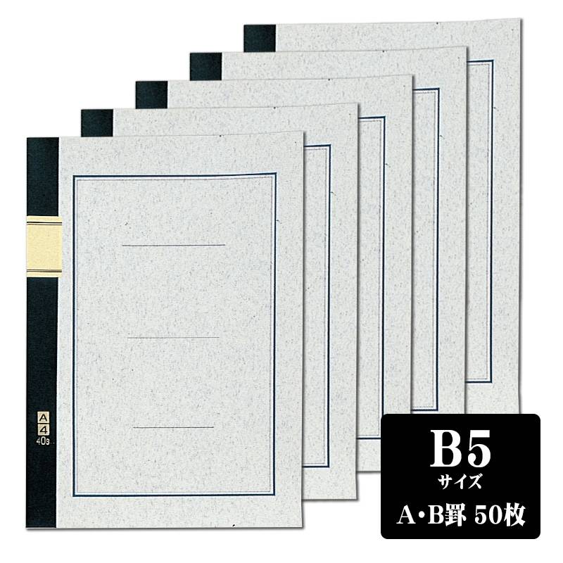 エコールノート A罫/7mm B罫/6mm 50枚 B5　5冊セット　大学ノート