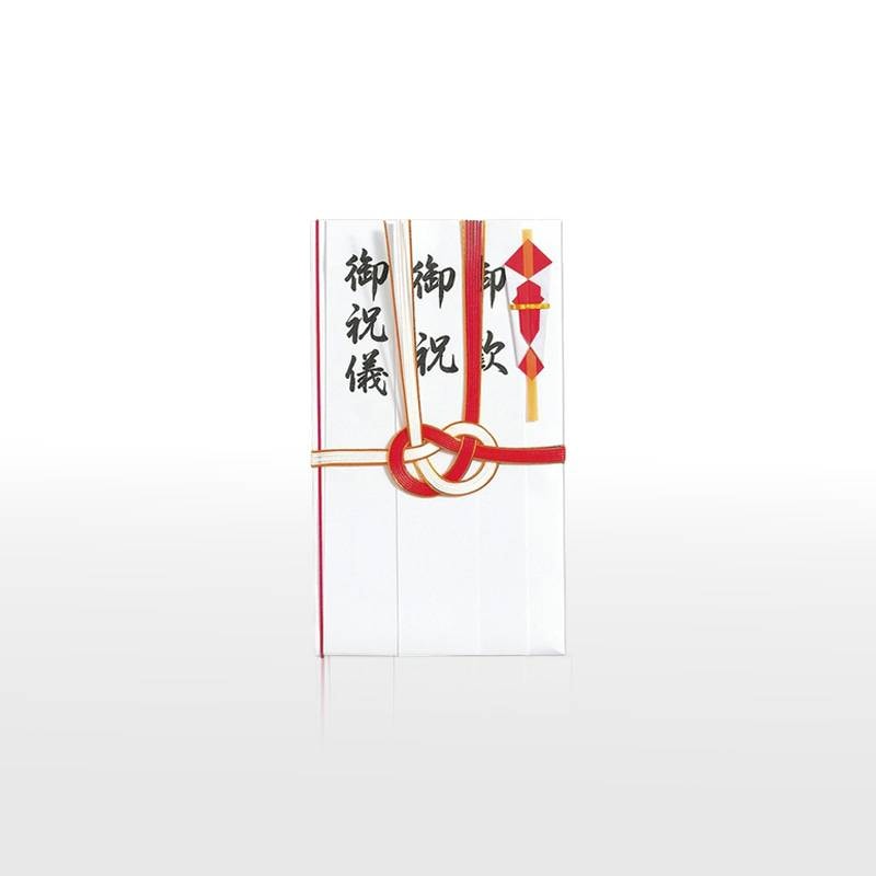 【MARUAI】祝金封　赤白耳金7本結切　短冊入　のし袋 ご祝儀袋　キ-126