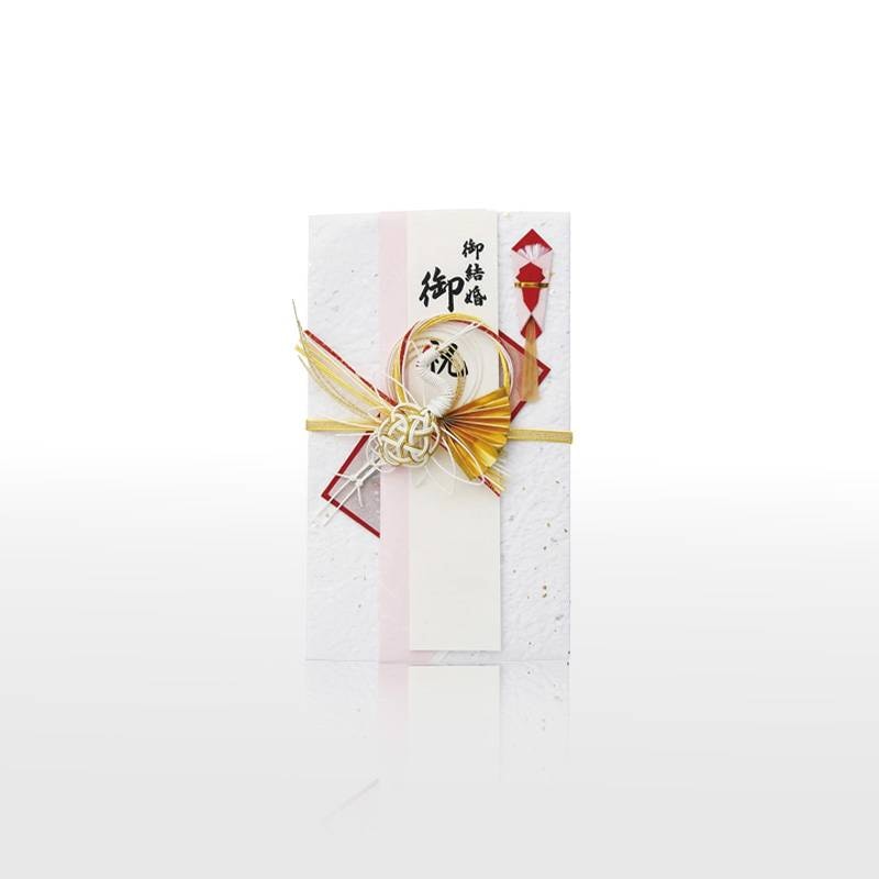 【MARUAI】デザイン祝儀 新金封 扇鶴 アカ のし袋 ご祝儀袋 キ-789 マルアイ