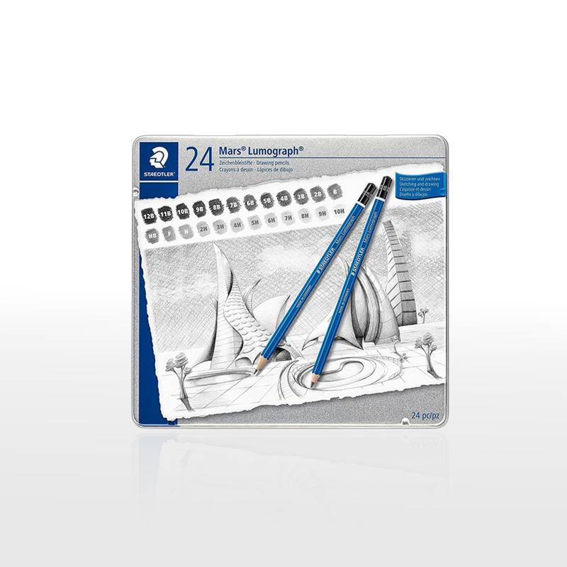 【STAEDTLER】ステッドラー マルス ルモグラフ 鉛筆  24硬度セット 12B～10H 各1本入り 100 G24