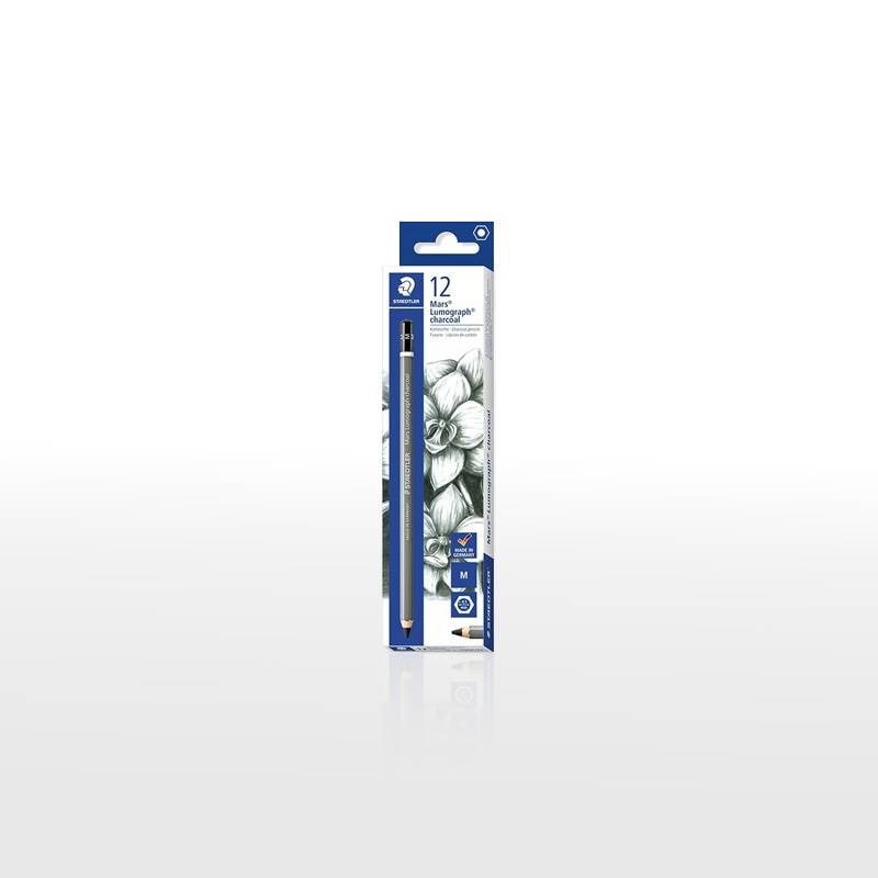 木炭芯！芯抜き要らず。とっても便利！【STAEDTLER】ステッドラー マルス ルモグラフ チャコール鉛筆 全3硬度12本セット 100C
