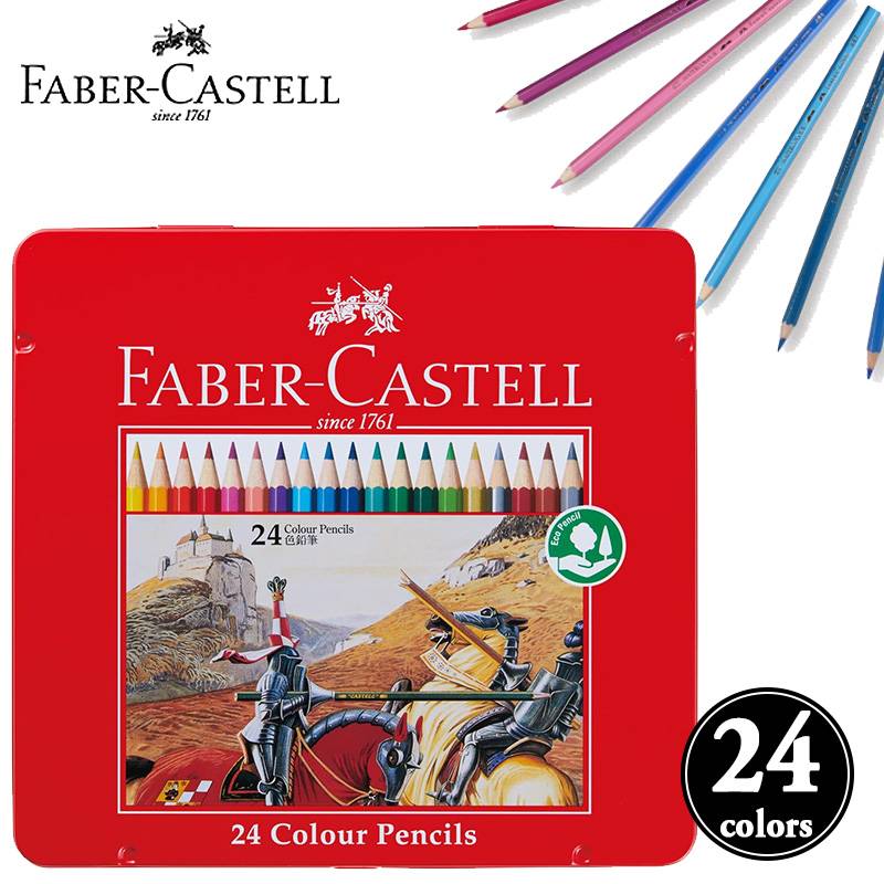 【FABER-CASTELL】ファーバーカステル 油性色鉛筆 平缶 24色セット TFC-CP/24C