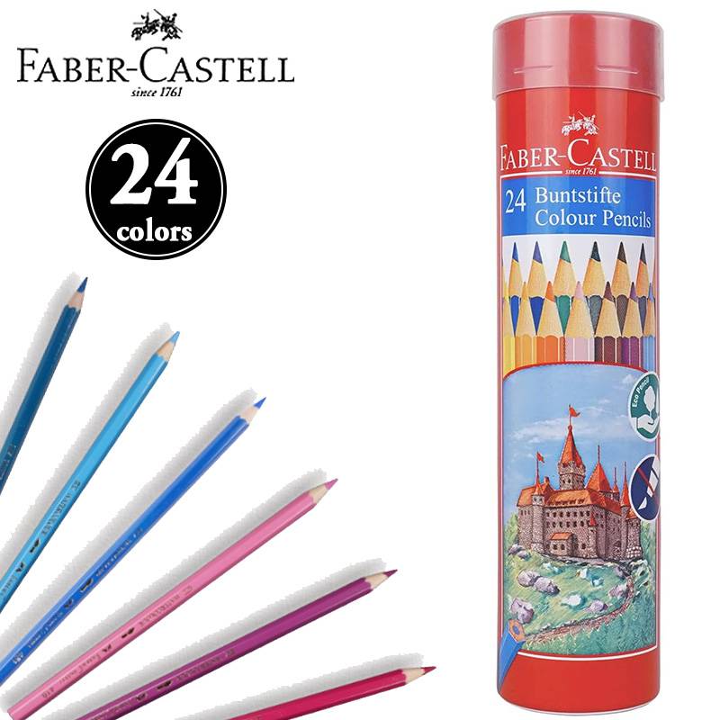 【FABER-CASTELL】ファーバーカステル 油性色鉛筆 丸缶 24色セット TFC-CPK/24C