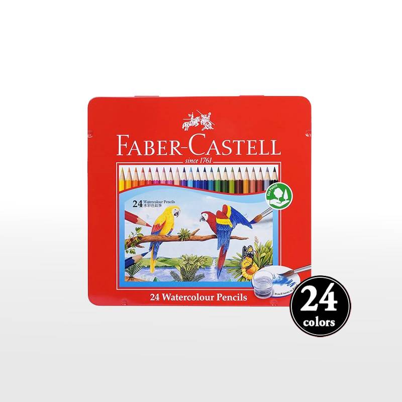 【FABER-CASTELL】ファーバーカステル 水彩色鉛筆 平缶 24色セット TFC-WCP/24C