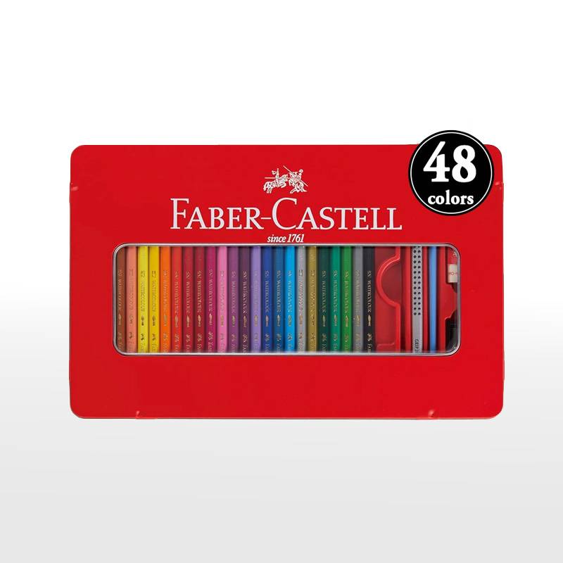 【FABER-CASTELL】ファーバーカステル 水彩色鉛筆 平缶 48色セット TFC-WCP/48C