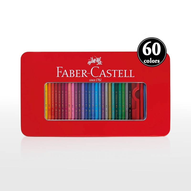 【FABER-CASTELL】ファーバーカステル 水彩色鉛筆 平缶 60色セット TFC-WCP/60C