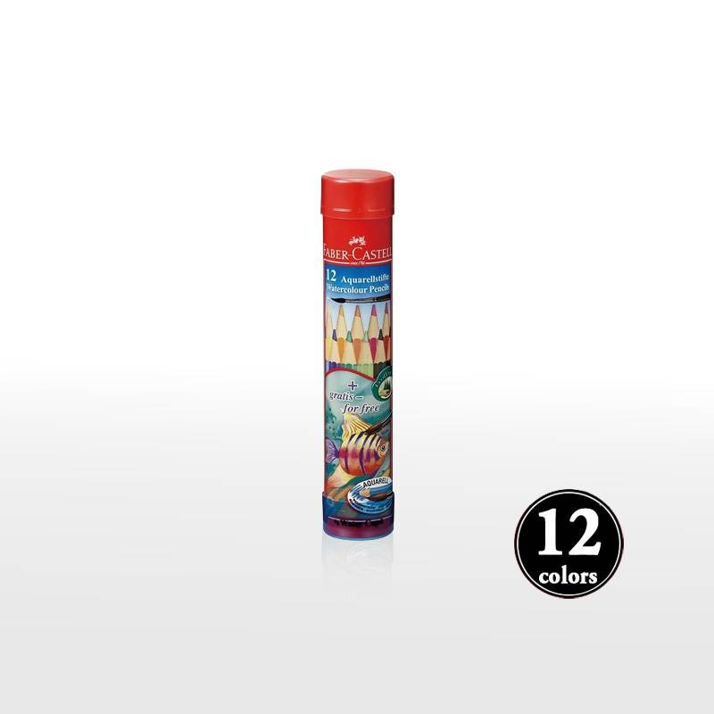 【FABER-CASTELL】ファーバーカステル 水彩色鉛筆 丸缶 12色セット TFC-115912