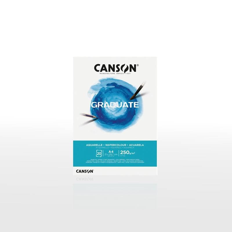 【CANSON】キャンソン グラジュエイト スケッチブック ウォーターカラー A4 C400110374 20枚 水彩紙 ※3冊までメール便可