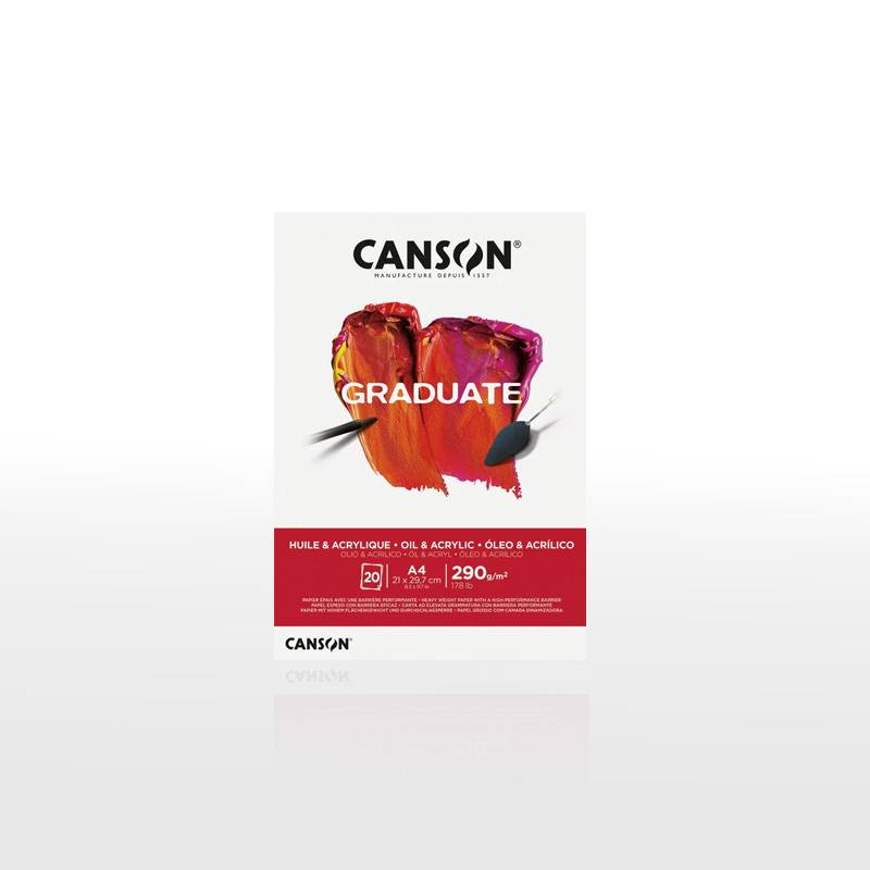 【CANSON】キャンソン グラジュエイト スケッチブック オイル＆アクリル A4 C400110380 20枚 ※3冊までメール便可